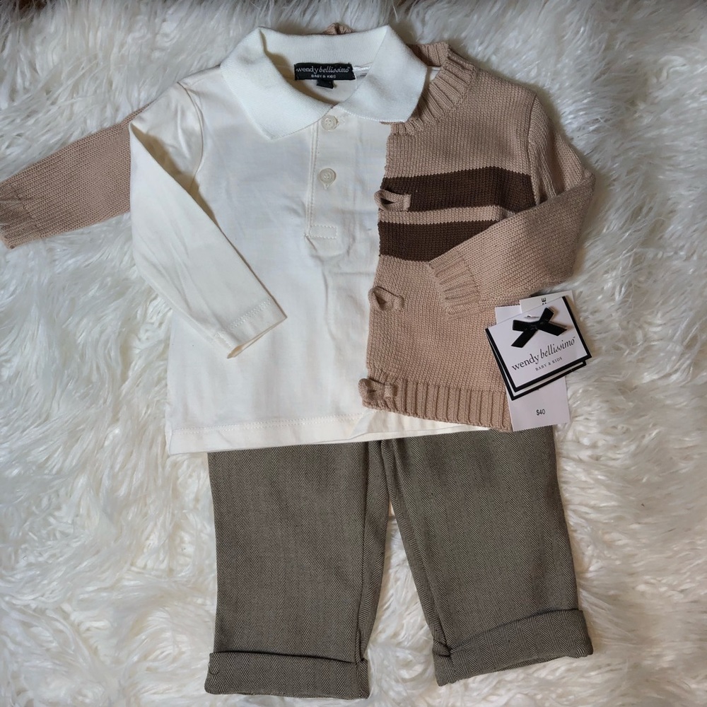 Wendy Bellissimo Infant Boys 3 Piece Outfit